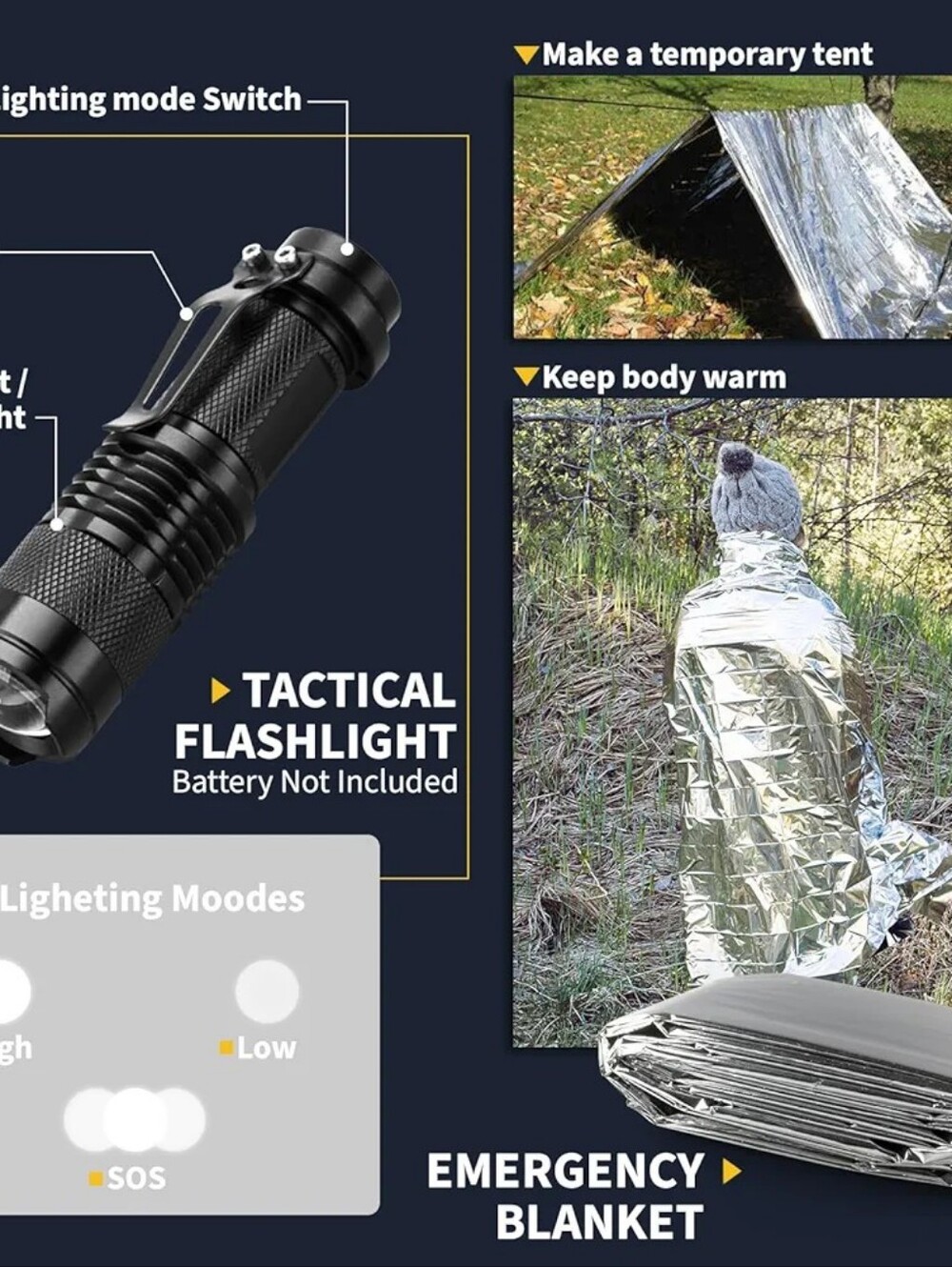 SURVIVAL MENS 14PC KIT EQUIPMENT - Picture 5 of 7